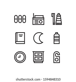 Simple Set of Sleeping Tools Related Vector Line Icons.