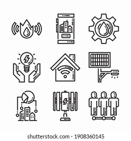 Simple Set Smart City Vector line Icons. Line with Editable stroke