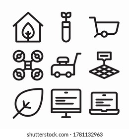 Simple Set Smart Farm Vector line Icons
