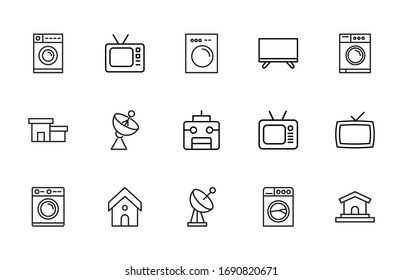 Simple set of smart home icons in trendy line style. Modern vector symbols, isolated on a white background. Linear pictogram pack. Line icons collection for web apps and mobile concept.