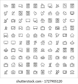 Simple set of smart home icons in trendy line style. Modern vector symbols, isolated on a white background. Linear pictogram pack. Line icons collection for web apps and mobile concept.
