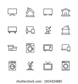 Simple set of smart home icons in trendy line style. Modern vector symbols, isolated on a white background. Linear pictogram pack. Line icons collection for web apps and mobile concept.