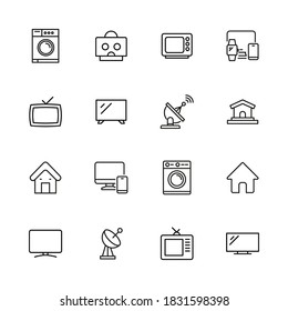 Conjunto simple de iconos de casa inteligentes con estilo de línea de moda. Símbolos vectoriales modernos, aislados en un fondo blanco. Envase para pictogramas lineales. Colección de iconos de línea para aplicaciones web y concepto móvil.