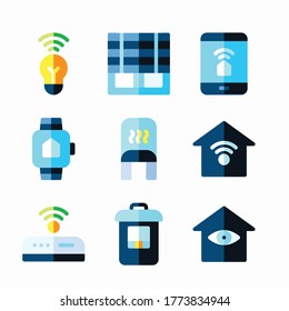 Simple Set Smart Home Vector Color Icons. Color with Editable stroke