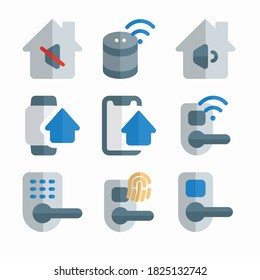 Simple Set Smart House Vector Color Icons
