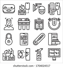 Simple Set of Smart HousRelated Vector Line Icons