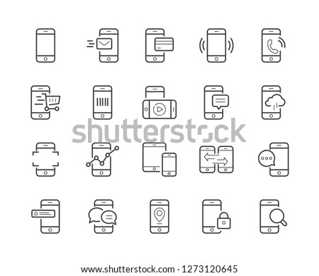 Simple Set of Smartphone Line Icon. Editable Stroke