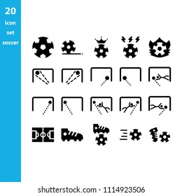 Simple Set of Soccer Related Vector Line Icons. Contains such Icons as Stadium, Field, Championship Cup and more. Editable Stroke.