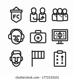 Simple Set Soccer Vector line Icons