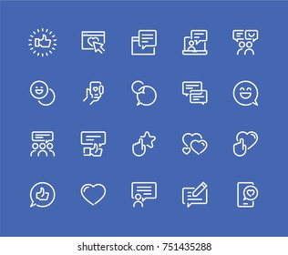 Simple Set Of Social Media Related Vector Line Icons