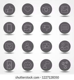 Simple Set of Social Networks Related Vector Line Icons. Thin line vector icons for website design and development, app development.
