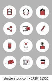 Simple Set of Social Networks Related Vector Icons. White background. Minimalistic