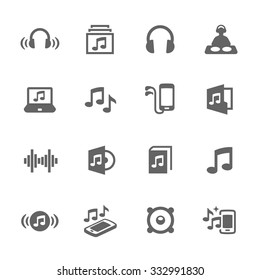 Simple Set of Sound Related Vector Icons for Your Design.