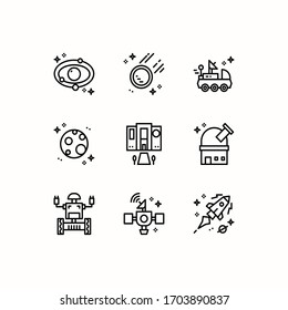 Simple Set of space Related Vector Line Icons