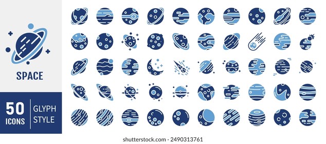 Simple Set of Space Related Vector Line Icons. Contains such Icons as Observatory, Planet Earth, Alien and more. 