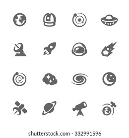 Simple Set of Space Related Vector Icons for Your Design.