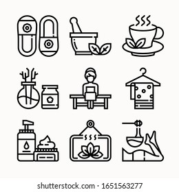 simple set SpaElement Line icons Pack vector