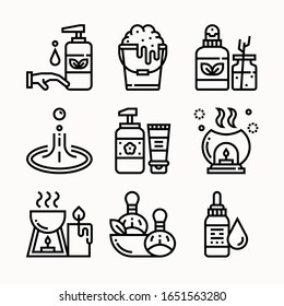 simple set SpaElement Line icons Pack vector