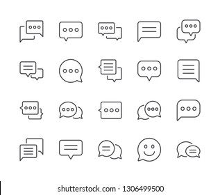 Simple Set Of Speech Bubble Line Icon. Editable Stroke