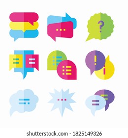 Simple Set Speech Bubbles Vector Color Icons
