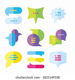 Simple Set Speech Bubbles Vector Color Icons