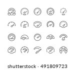 Simple Set of Speedometer Related Vector Line Icons. 
Contains such Icons as Car Speedometer, Odometer, Dashboard and more.
Editable Stroke. 48x48 Pixel Perfect.
