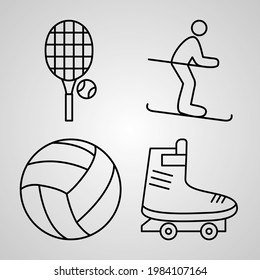 Simple Set of Sports And Games Vector Line Icons
