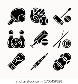 simple set Sports icons black vector