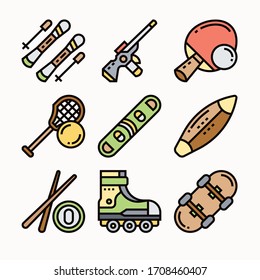 simple set Sports icons Color