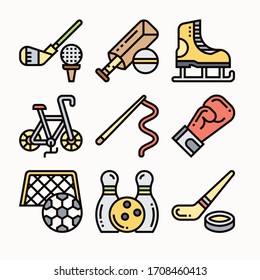 simple set Sports icons Color