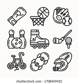 simple set Sports icons line