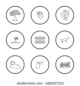 Simple set spring icon for website and mobile app icons