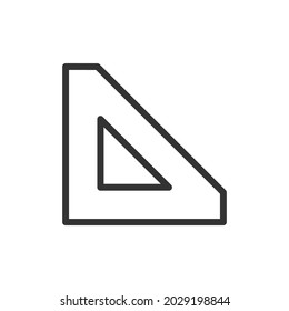 Simple set square line icon. Premium symbol in stroke style. Design of set square icon. Vector illustration.