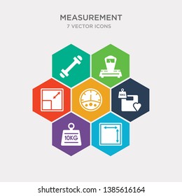 simple set of square measument, heavy weight, heart meter, speed indicator icons, contains such as icons resize square, roman scale, one dumbbell and more. 64x64 pixel perfect. infographics vector