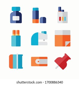 Simple Set Stationary Element Vector Color Icons