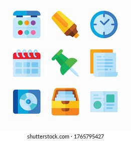 Simple Set Stationary Vector Color Icons
