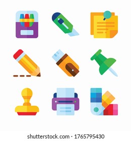 Simple Set Stationary Vector Color Icons