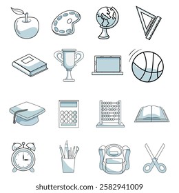 Simple set of Stationery office supply related Vector Line Icons.