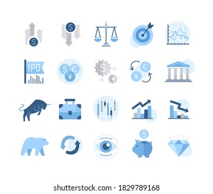 A simple set of stock and financial icons