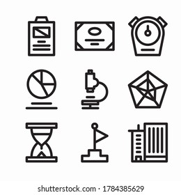 Simple Set Strategy and Management Vector line Icons. Line with Editable stroke