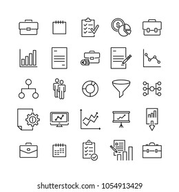 Simple set of strategy related outline icons. Elements for mobile concept and web apps. Thin line vector icons for website design and development, app development. Premium pack.
