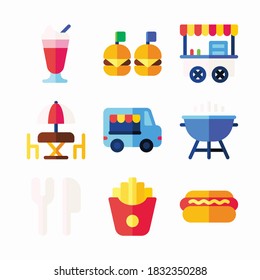 Simple Set Street Food Vector Color Icons