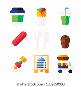 Simple Set Street Food Vector Color Icons