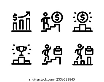 Simple Set of Success Related Vector Line Icons. Contains Icons as Business Growth, Businessman, Achievement and more.