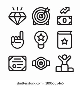 Simple Set Success Vector line Icons