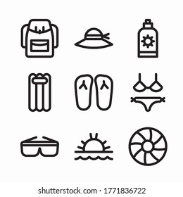 Simple Set Summer Vector line Icons
