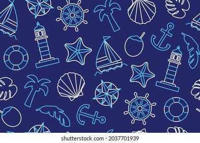 simple set of summer vector seamless pattern