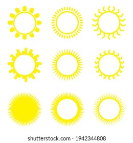 Simple Set of Sunbrust Related Vector Lines Icons. Editable Stroke