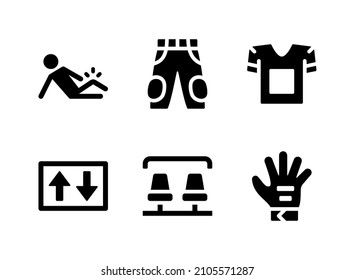 Simple Set of Super Bowl Related Vector Solid Icons. Contains Icons as Injury, Pant, Jersey and more.