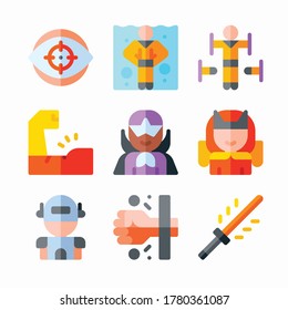 Simple Set Super Hero Vector Color Icons. Color with Editable stroke